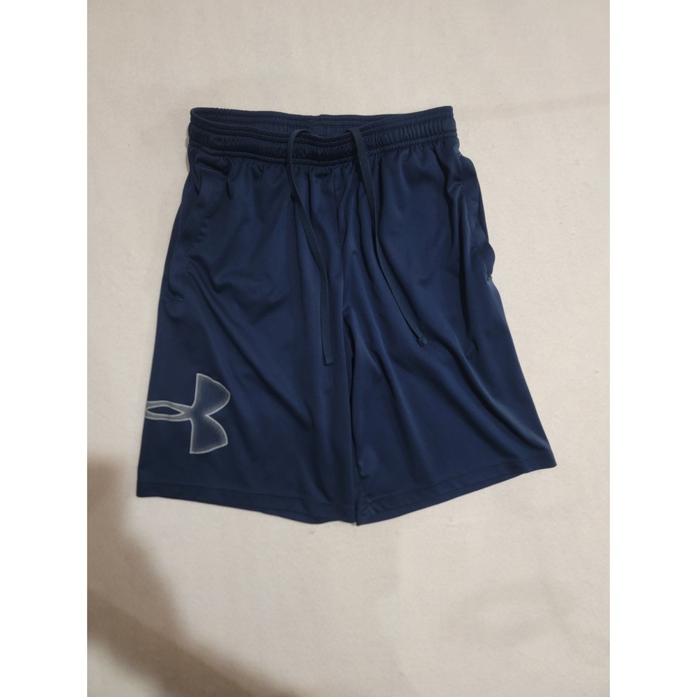 Under Armour UA Tech Graphic Shorts Men's Small Dark Blue Loose Fit 10" Inseam